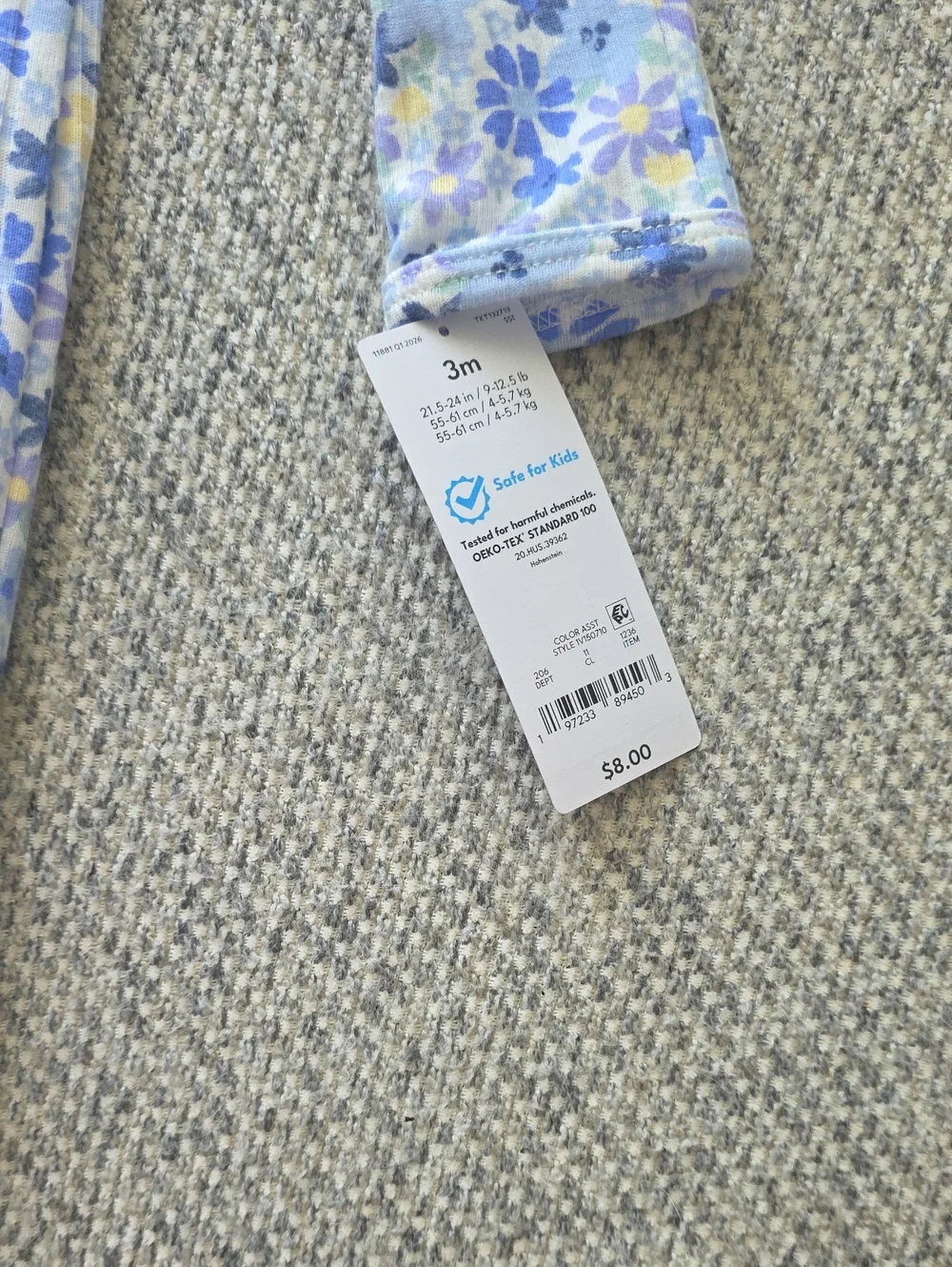 Pair Of Carter's Baby Floral and Orange Print Footed Onsies